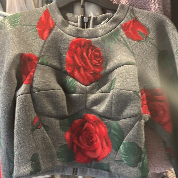 Dolce & Gabbana Rose Bustier Cropped Rose Sweatshirt - Picture 11 of 14